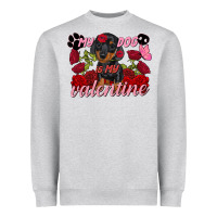 Heather Grey my dog is my valentine valentine's day Heavyweight Sweatshirt - FaDigitalArtStudio