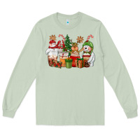 Matcha christmas polar bear reindeer and snowman coffee c Long Sleeve Tee - CowGirlArtShop