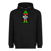 Black Boss Elf Matching Family Christmas Heavyweight Hoodie - lanVoArt