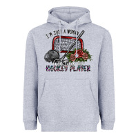 Heather Grey i'm just a woman who loves her hockey player Heavyweight Hoodie - SublimationCraftShop
