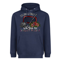Navy i'm just a woman who loves her hockey player Heavyweight Hoodie - SublimationCraftShop