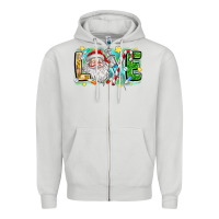 Dove Grey Love Santa Zipper Hoodie - CowhideDigitalArt