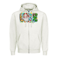 Oatmeal Heather Love Santa Zipper Hoodie - CowhideDigitalArt