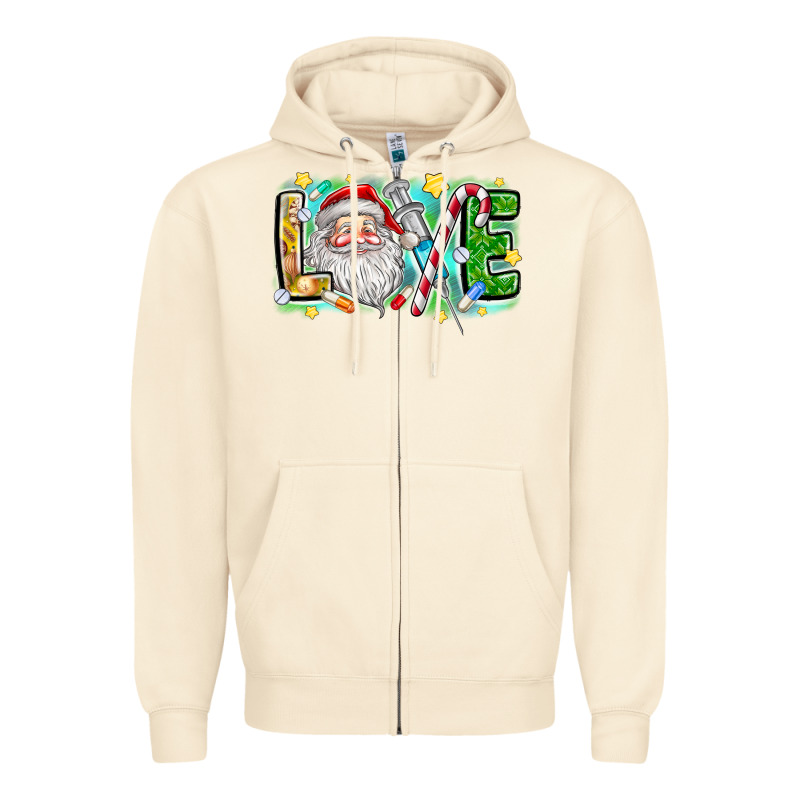 Love Santa Zipper Hoodie by CowhideDigitalArt | Teevron