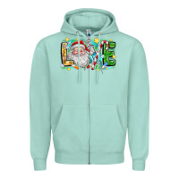 Seafoam Love Santa Zipper Hoodie - CowhideDigitalArt