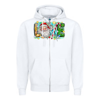 White Love Santa Zipper Hoodie - CowhideDigitalArt
