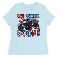 Baby Blue red white and boom 4th of july Ladies Tee - Artiststas