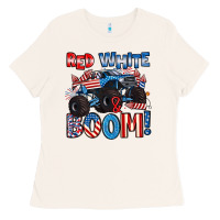 Bone red white and boom 4th of july Ladies Tee - Artiststas