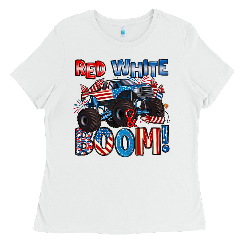 Red White And Boom 4th Of July Ladies Tee by Artiststas | Teevron