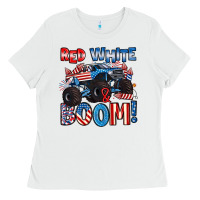 White red white and boom 4th of july Ladies Tee - Artiststas