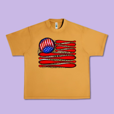 Leopard Baseball Flag5 Urban Heavy Tee Designed By Jahusdesignshop