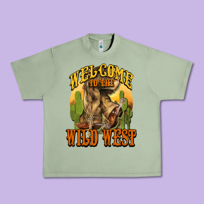 Welcome To The Wild West Cowboy Boots Urban Heavy Tee Designed By Howdyjamesfarm
