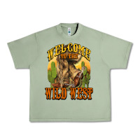 Oil Green Welcome to the wild west Cowboy boots Urban Heavy Tee - HowdyJamesFarm