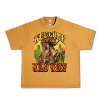 Peanut Butter Welcome to the wild west Cowboy boots Urban Heavy Tee - HowdyJamesFarm