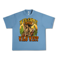 Pebble Blue Welcome to the wild west Cowboy boots Urban Heavy Tee - HowdyJamesFarm