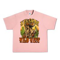Salmon Welcome to the wild west Cowboy boots Urban Heavy Tee - HowdyJamesFarm