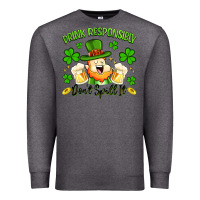 Charcoal Heather drink responsibly dont spill it Premium Sweatshirt - Artiststas