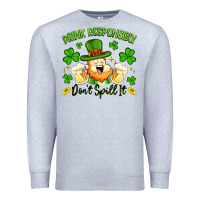 Heather Grey drink responsibly dont spill it Premium Sweatshirt - Artiststas