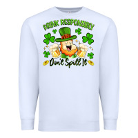White drink responsibly dont spill it Premium Sweatshirt - Artiststas