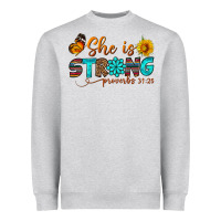 Heather Grey she is strong Heavyweight Sweatshirt - BundleAndBundleShop