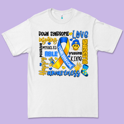 Down Syndrome Awareness Typography Premium Tee Designed By Artiststas