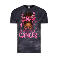 Cloud Black lets beat cancer afro messy bun Vintage Tee - texasbilliewilder