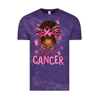 Lets Beat Cancer Afro Messy Bun Vintage Tee | Teevron
