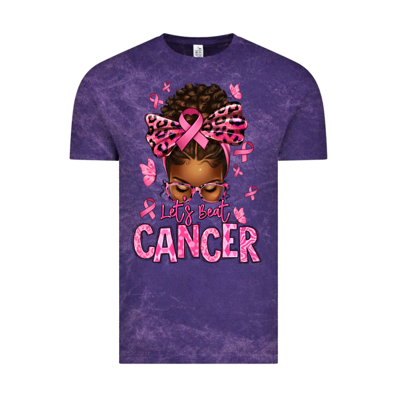 Lets Beat Cancer Afro Messy Bun Vintage Tee by texasbilliewilder | Teevron