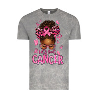 Cloud Rock lets beat cancer afro messy bun Vintage Tee - texasbilliewilder