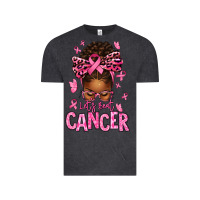 Vintage Black lets beat cancer afro messy bun Vintage Tee - texasbilliewilder