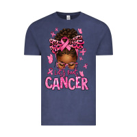 Vintage Denim lets beat cancer afro messy bun Vintage Tee - texasbilliewilder