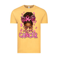 Vintage Mustard lets beat cancer afro messy bun Vintage Tee - texasbilliewilder