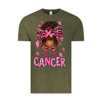 Vintage Olive lets beat cancer afro messy bun Vintage Tee - texasbilliewilder