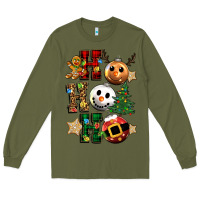 Army Green ho ho ho christmas Long Sleeve Tee - CowGirlArtShop