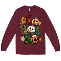 Burgundy ho ho ho christmas Long Sleeve Tee - CowGirlArtShop