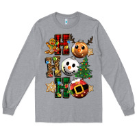 Heather Grey ho ho ho christmas Long Sleeve Tee - CowGirlArtShop