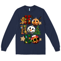 Navy ho ho ho christmas Long Sleeve Tee - CowGirlArtShop