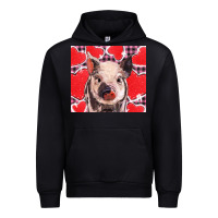 Black valentine's day glitter hearts pig Urban Hoodie - BarkalooDesign