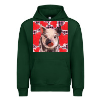Forest Green valentine's day glitter hearts pig Urban Hoodie - BarkalooDesign