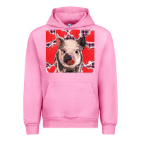 Fuchsia Pink valentine's day glitter hearts pig Urban Hoodie - BarkalooDesign