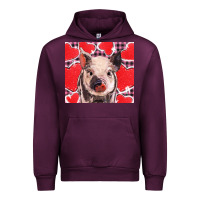 Mauve Wine valentine's day glitter hearts pig Urban Hoodie - BarkalooDesign