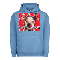 Pigment Pebble Blue valentine's day glitter hearts pig Urban Hoodie - BarkalooDesign