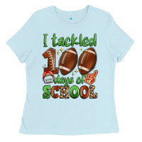 Baby Blue i tackled 100 days of school Ladies Tee - Artiststas