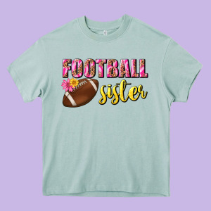 Football Sister Heavy Core Tee Designed By Bundleandbundleshop