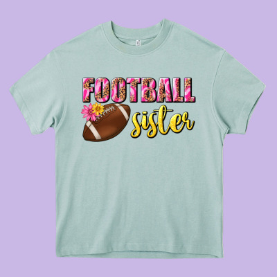 Football Sister Heavy Core Tee Designed By Bundleandbundleshop