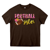 Chocolate Brown football sister Heavy Core Tee - BundleAndBundleShop