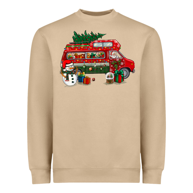 Christmas Santa Claus With Retro Van Heavyweight Sweatshirt by BundleAndBundleShop | Teevron