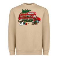 Mushroom christmas santa claus with retro van Heavyweight Sweatshirt - BundleAndBundleShop