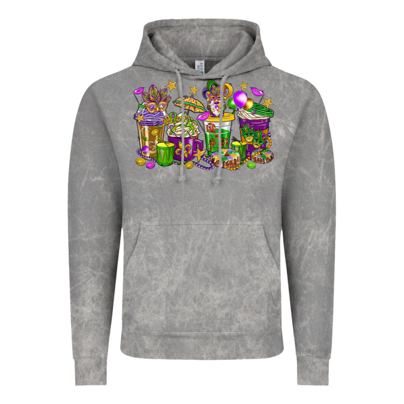 Mardi Gras Coffee Cups Vintage Hoodie by HowdyJamesFarm | Teevron