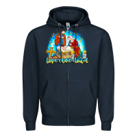 Navy Love Came Down Zipper Hoodie - CowhideDigitalArt